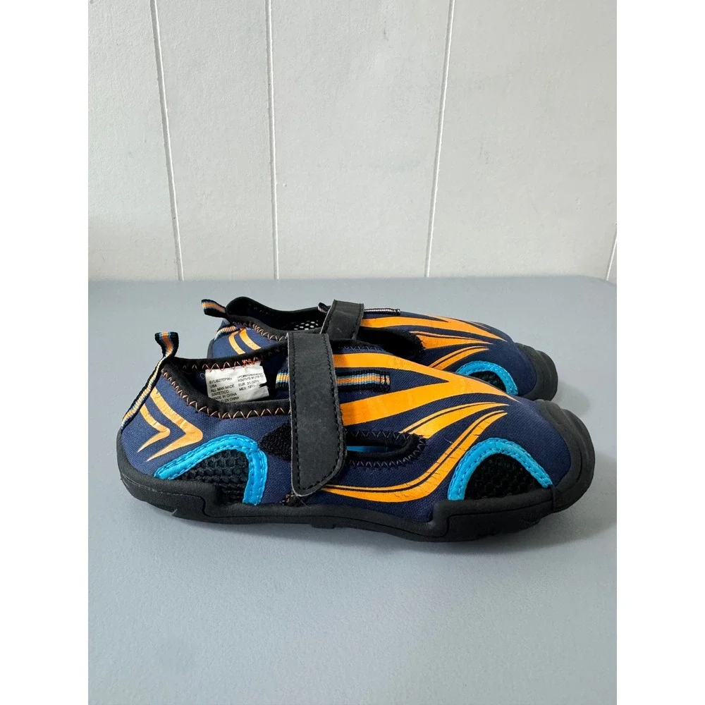 Youths Water Shoes M (13-1) Blue Orange Beach Pool Sandals All Man Made